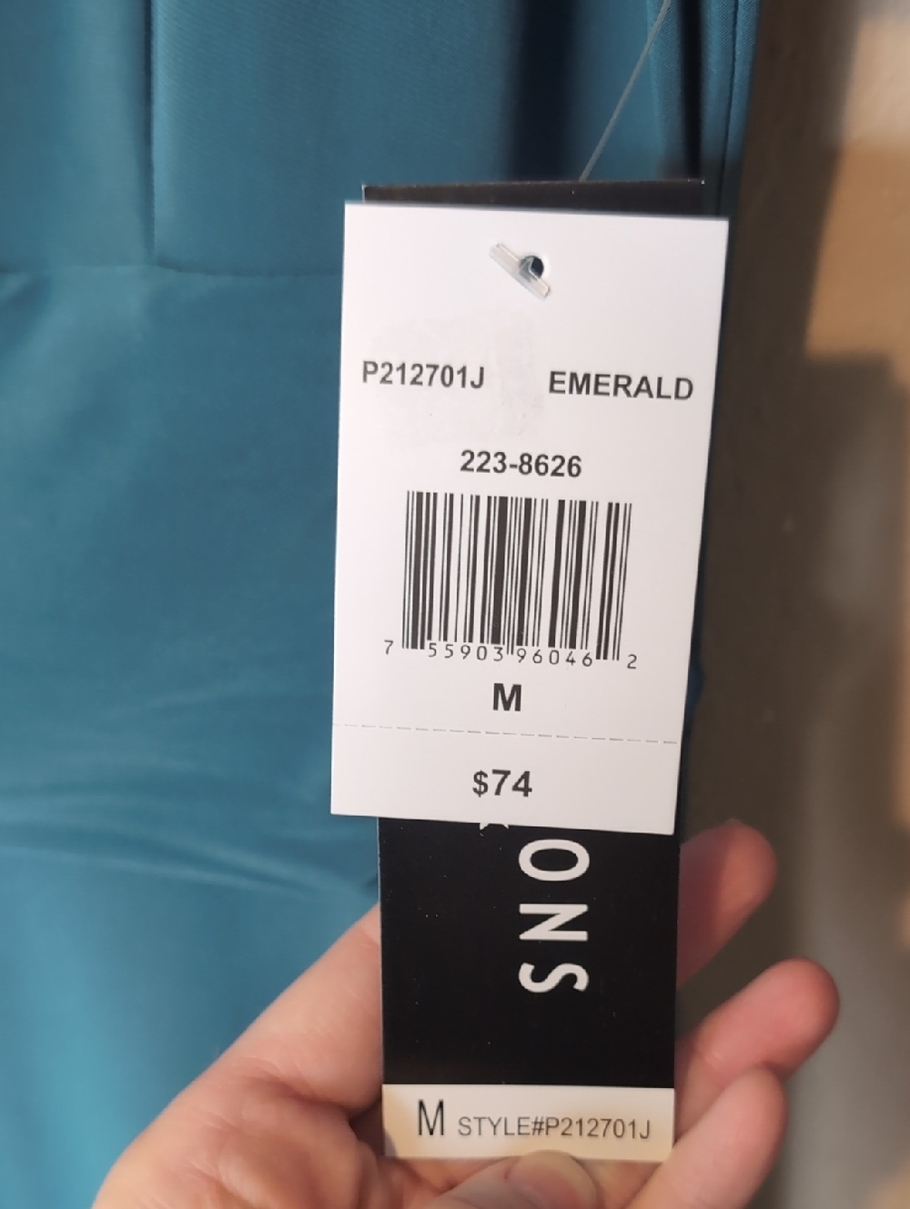 Perceptions Teal Flutter-Sleeve Midi Dress - Picture 4 of 7